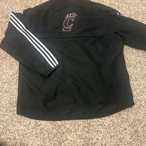 Adidas Black jacket Cincinnati Bearcats. White stripe sleeve. Men’s Large